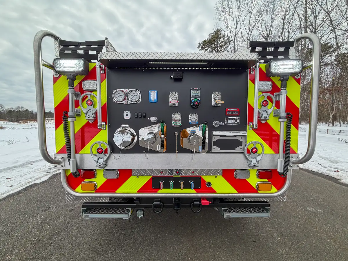 Rear control panel view with both access doors open.